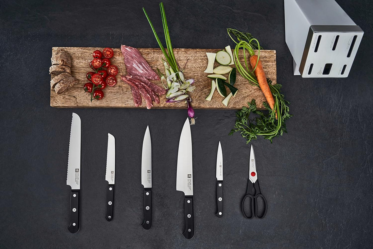 Gourmet 1002455 Self-Sharpening Knife Block 7 Pieces Grey