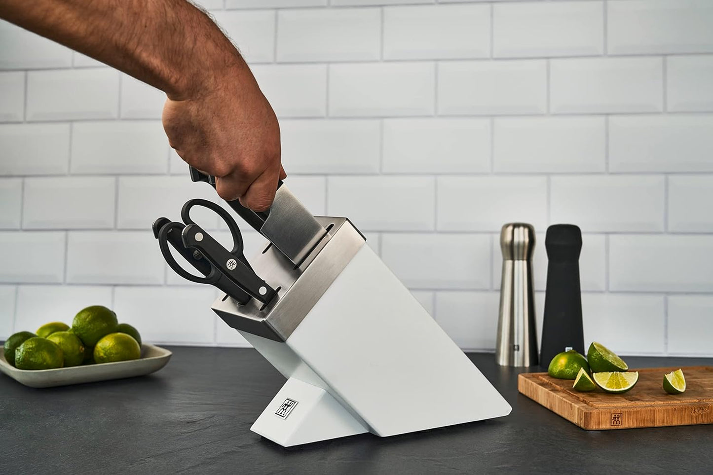 Gourmet 1002455 Self-Sharpening Knife Block 7 Pieces Grey