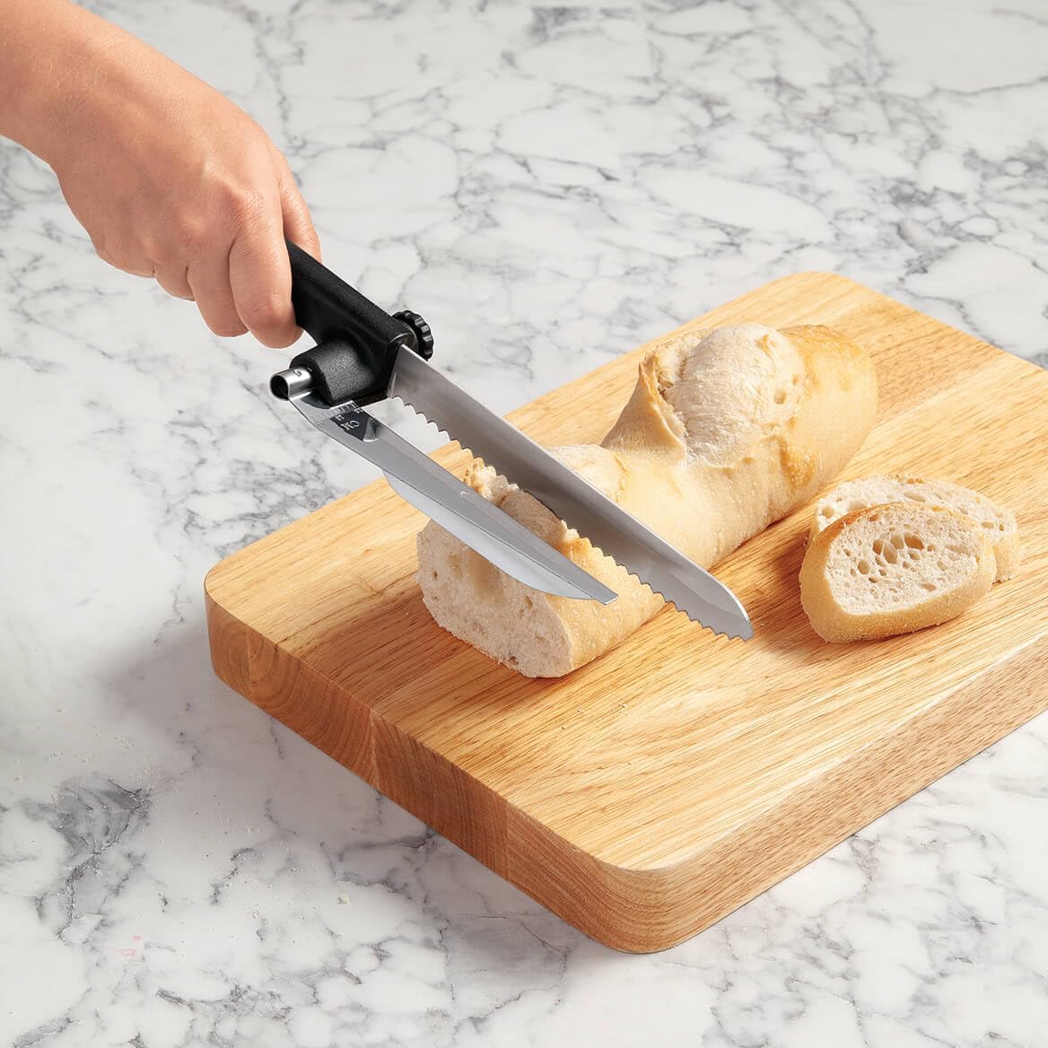 Fox Valley Traders Knife with Adjustable Slicing Guide by Chef's Pride