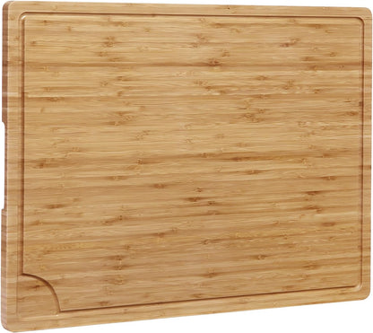 24 x 16 in Bamboo Cutting Board, Large Kitchen Chopping Board with Juicy Groove, Wooden Butcher Block Cutting Board Perfect for Meat, Cheese, Vegetables, Fruits