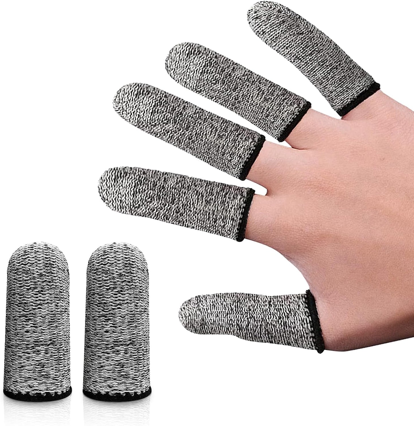 24 Pieces Finger Cots Cut Resistant - Reusable Finger Covers for Cuts, Gloves Life Extender, Cut Resistant Finger Protectors for Kitchen, Work, Sculpture, Anti-Slip (Pack of 24)