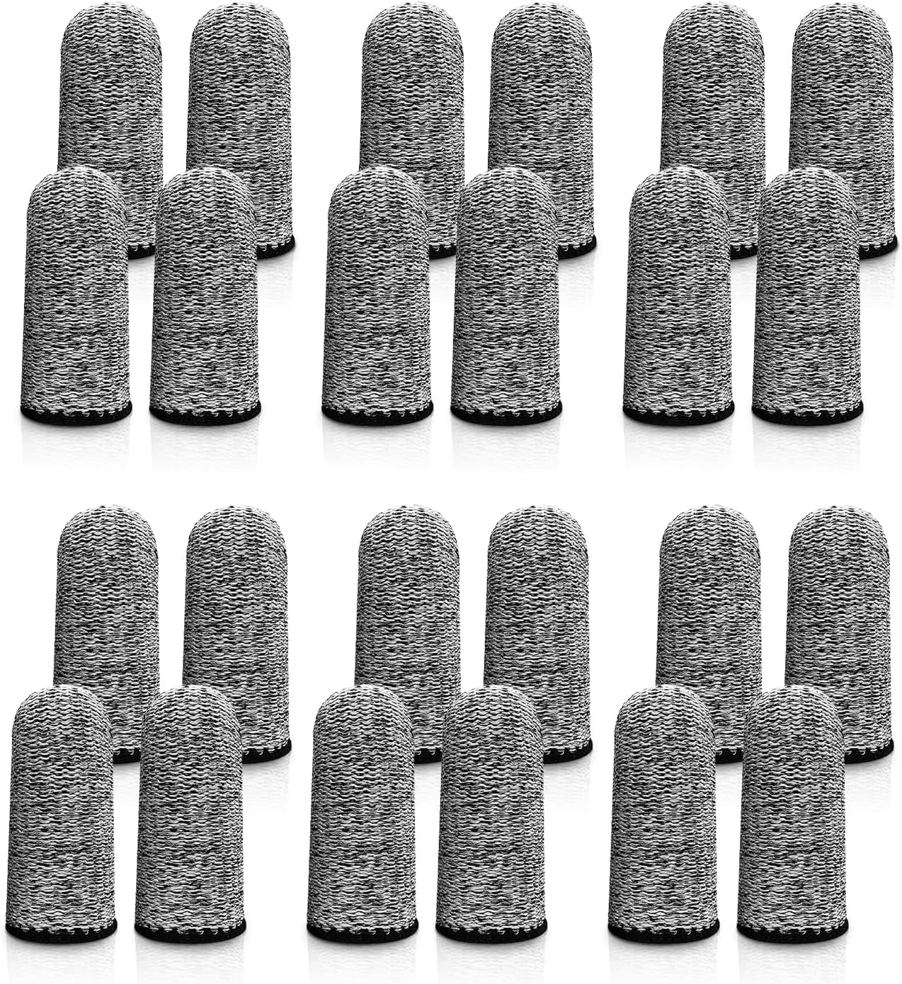 24 Pieces Finger Cots Cut Resistant - Reusable Finger Covers for Cuts, Gloves Life Extender, Cut Resistant Finger Protectors for Kitchen, Work, Sculpture, Anti-Slip (Pack of 24)