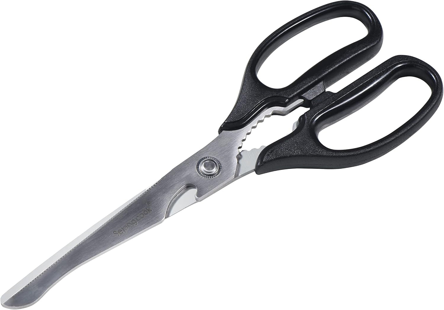 Korea Quality Kitchen Shears Scissors Large for Korean BBQ Cutting Meat, Kalbi, Korean Grill Food, Durable 3.0T Stainless Steel, ABS Handle, Korean Kitchen (SJ130)