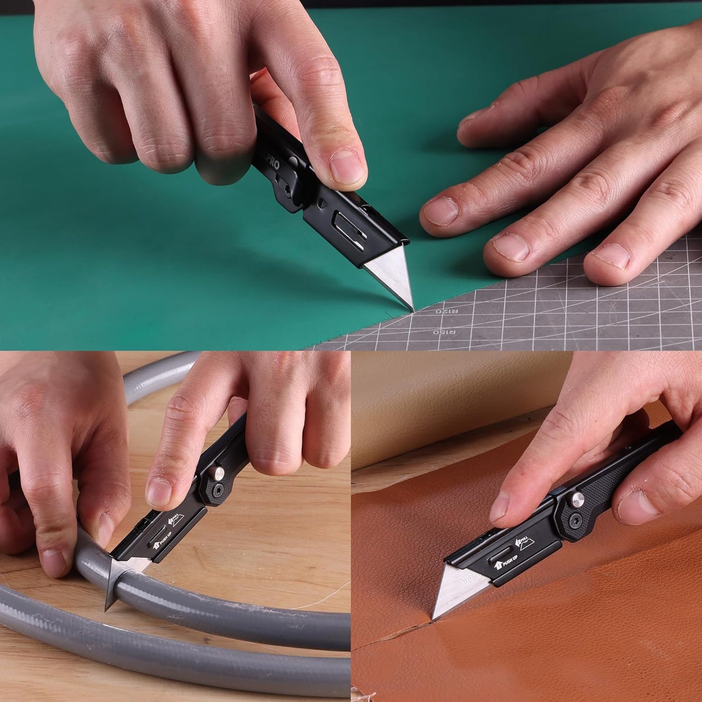 EDC Folding Utility Knife, Mini Box Cutter with Quick Open Axis Lock, Quick Change Blade Razor Knife, Foldable Small Pocket Knife with Belt Clip