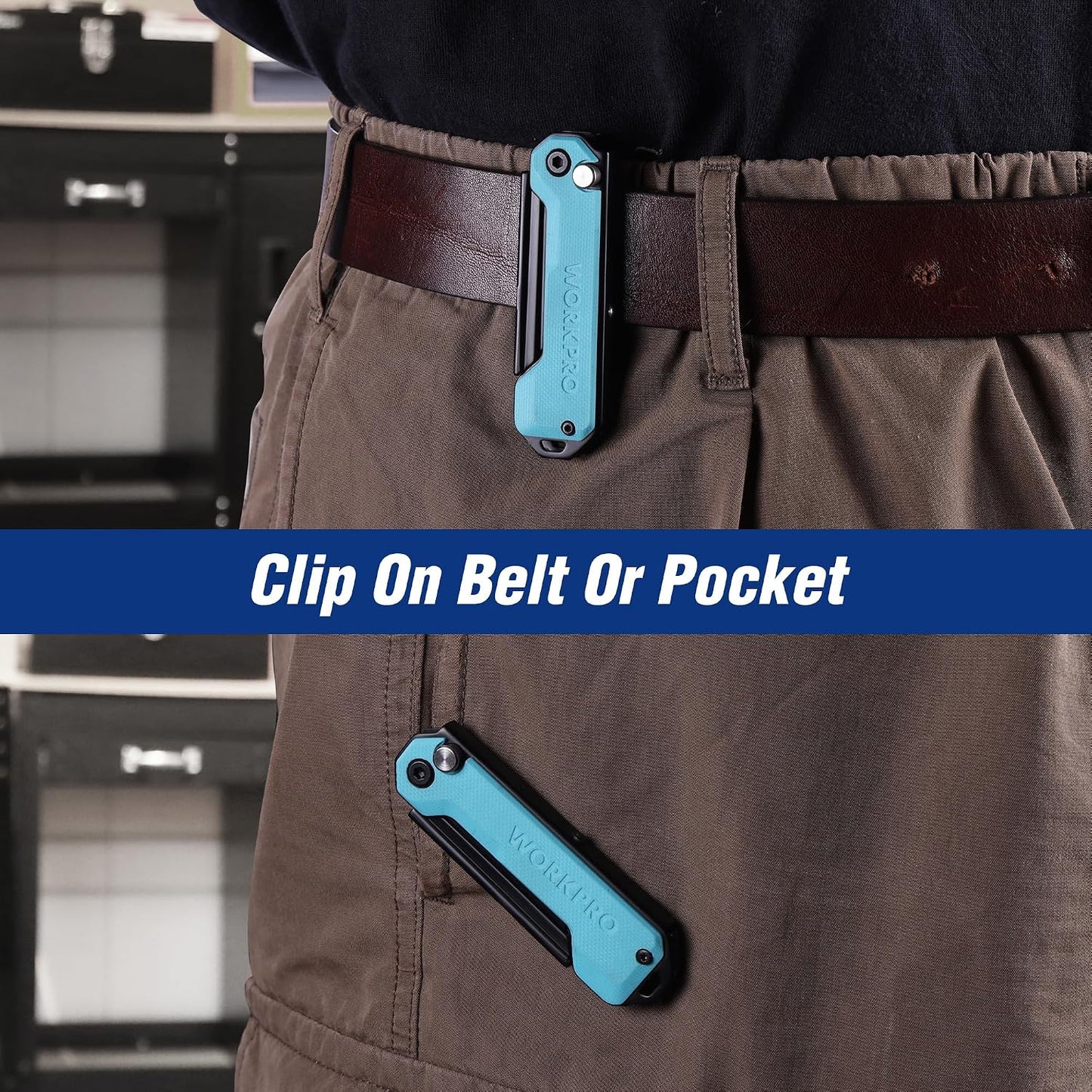 EDC Folding Utility Knife, Mini Box Cutter with Quick Open Axis Lock, Quick Change Blade Razor Knife, Foldable Small Pocket Knife with Belt Clip
