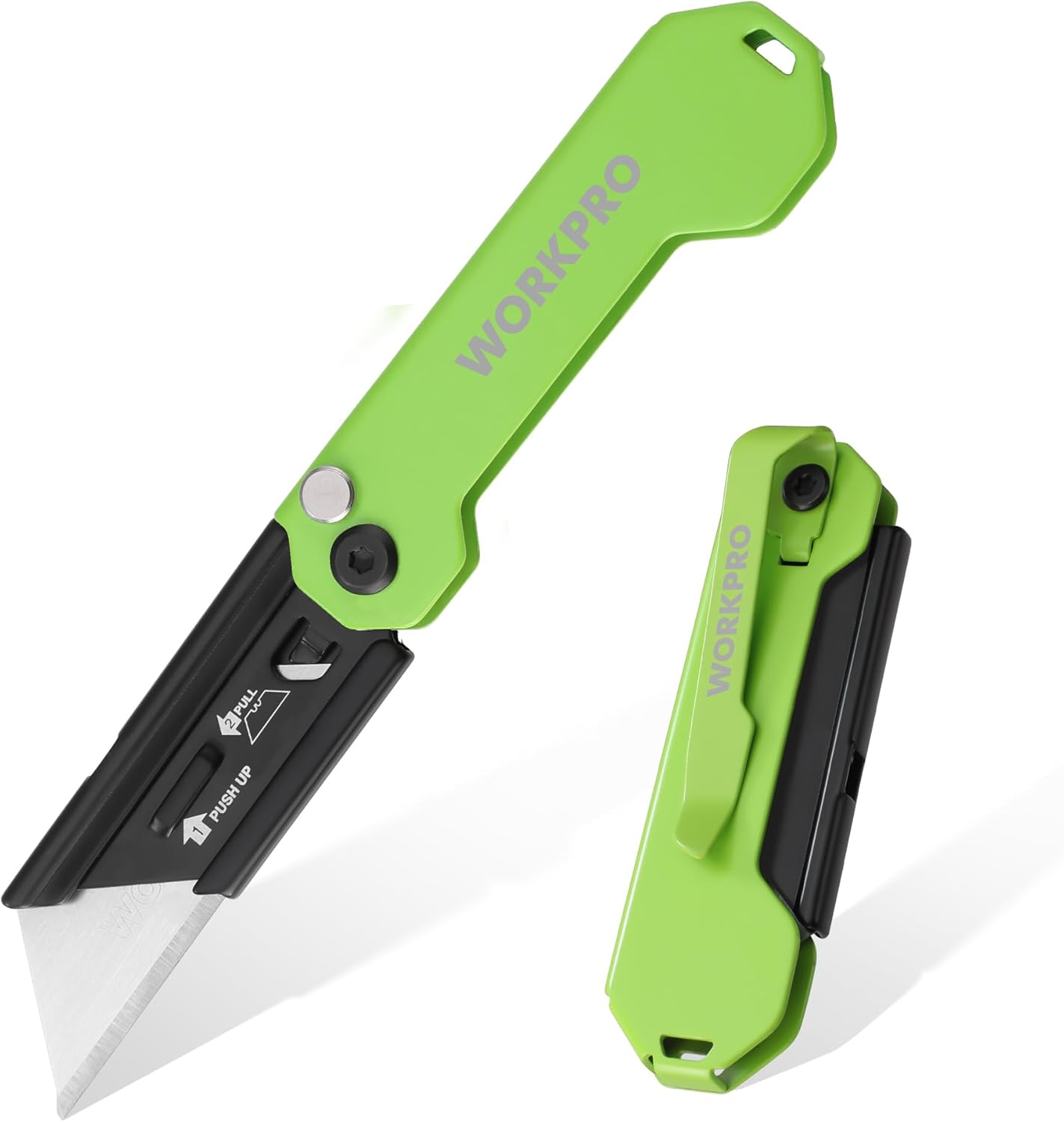 EDC Folding Utility Knife, Mini Box Cutter with Quick Open Axis Lock, Quick Change Blade Razor Knife, Foldable Small Pocket Knife with Belt Clip