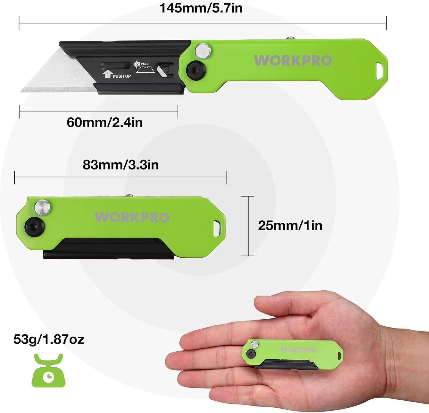 EDC Folding Utility Knife, Mini Box Cutter with Quick Open Axis Lock, Quick Change Blade Razor Knife, Foldable Small Pocket Knife with Belt Clip