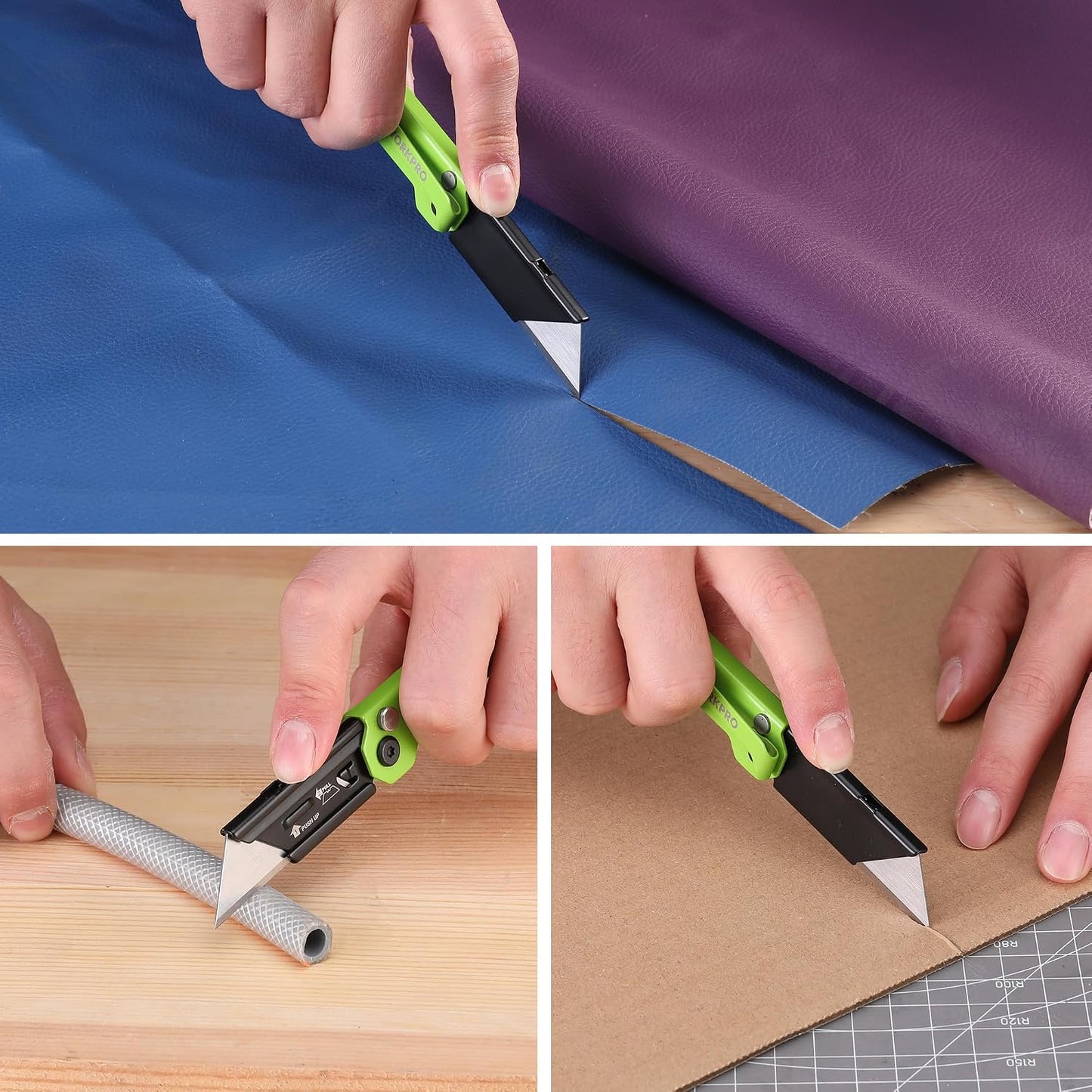 EDC Folding Utility Knife, Mini Box Cutter with Quick Open Axis Lock, Quick Change Blade Razor Knife, Foldable Small Pocket Knife with Belt Clip