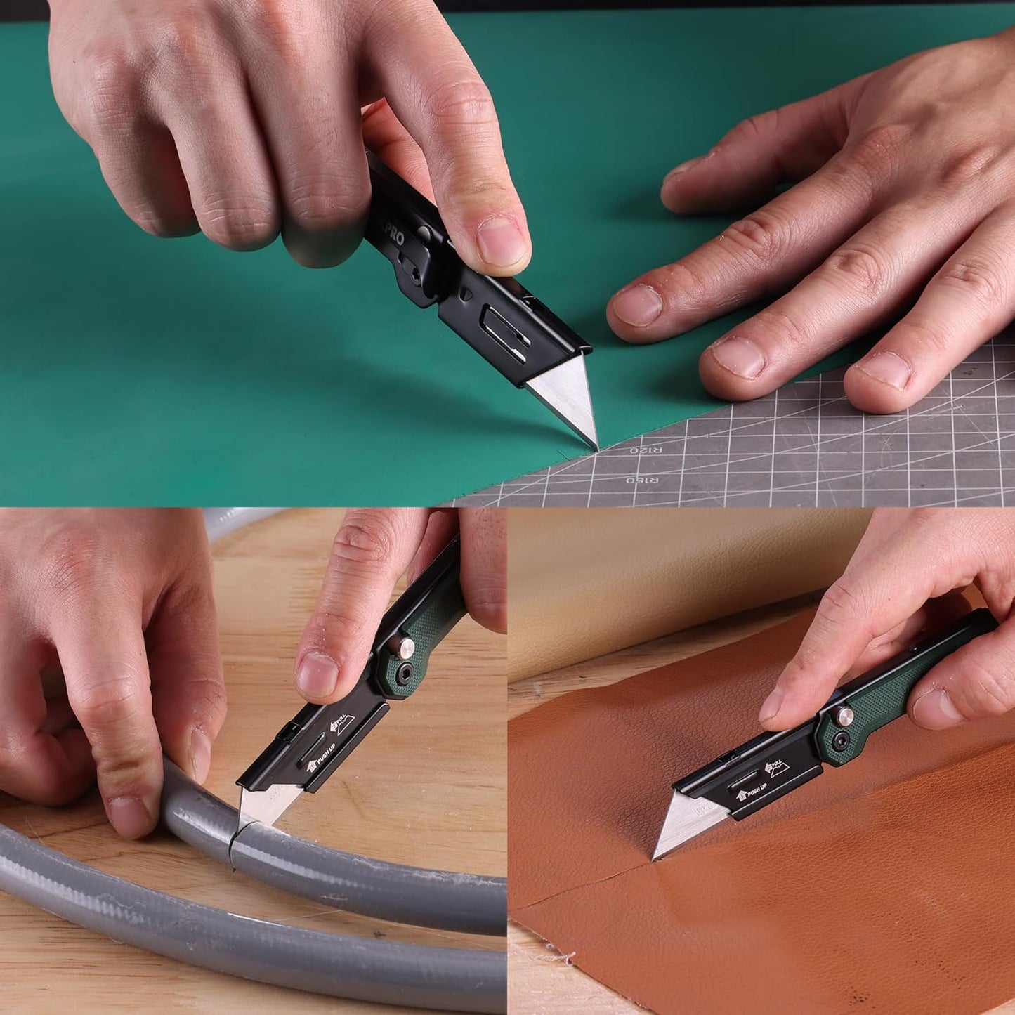 EDC Folding Utility Knife, Mini Box Cutter with Quick Open Axis Lock, Quick Change Blade Razor Knife, Foldable Small Pocket Knife with Belt Clip