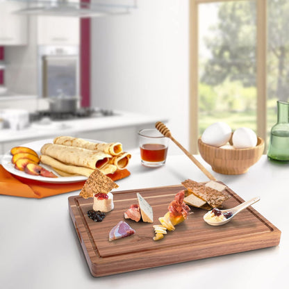 Large Acacia Wood Cutting Boards for Kitchen, 24 x 18 Inch Extra Large Wooden Cutting Board with Juice Groove, Reversible Butcher Block Cutting Board for Meat and Veggies