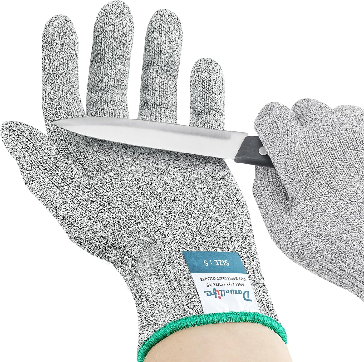 Level 8 Reinforced Cut Resistant Gloves, Food Grade, Knife Safety Gloves for Meat Cutting, Oyster Shucking, Fish Fillet, Kitchen Slicing and Wood Carving, Small