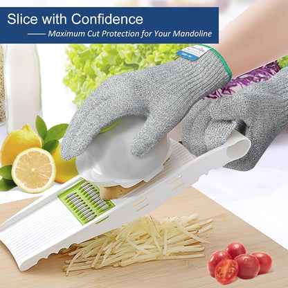 Level 8 Reinforced Cut Resistant Gloves, Food Grade, Knife Safety Gloves for Meat Cutting, Oyster Shucking, Fish Fillet, Kitchen Slicing and Wood Carving, Small