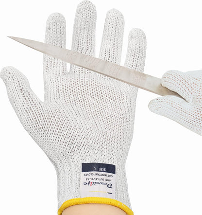 Level 8 Reinforced Cut Resistant Gloves, Food Grade, Knife Safety Gloves for Meat Cutting, Oyster Shucking, Fish Fillet, Kitchen Slicing and Wood Carving, Small