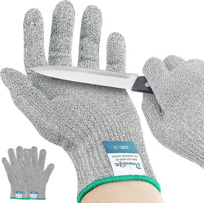 Level 8 Reinforced Cut Resistant Gloves, Food Grade, Knife Safety Gloves for Meat Cutting, Oyster Shucking, Fish Fillet, Kitchen Slicing and Wood Carving, Small