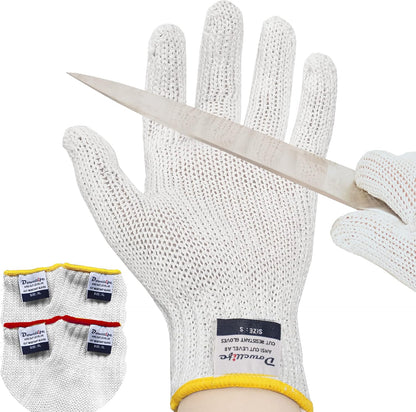 Level 8 Reinforced Cut Resistant Gloves, Food Grade, Knife Safety Gloves for Meat Cutting, Oyster Shucking, Fish Fillet, Kitchen Slicing and Wood Carving, Small