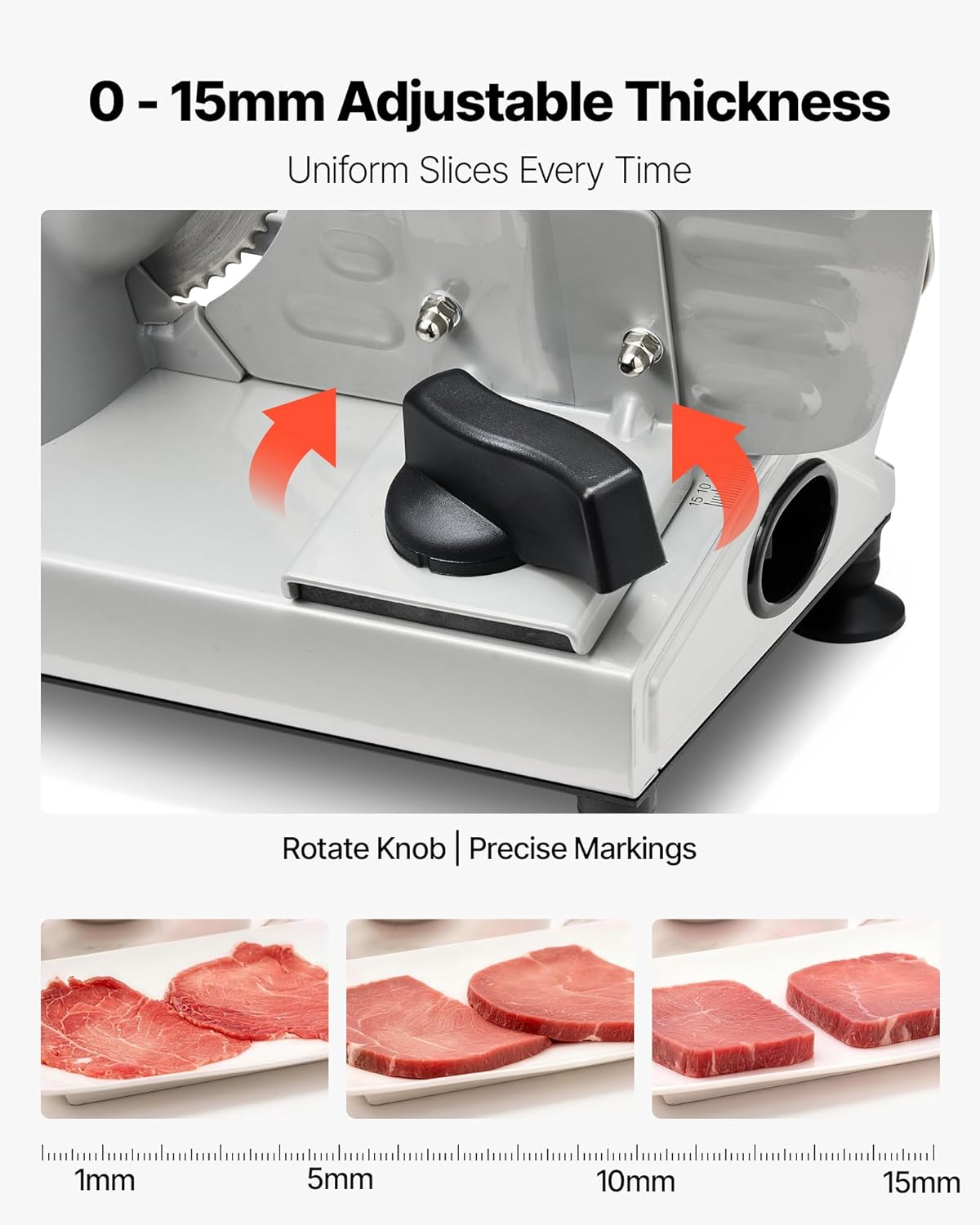 Commercial Meat Slicer, 10 inch Electric Food Slicer, 240W Frozen Meat Deli Slicer, Premium Chromium-plated Steel Blade Semi-Auto Meat Slicer For Commercial and Home use