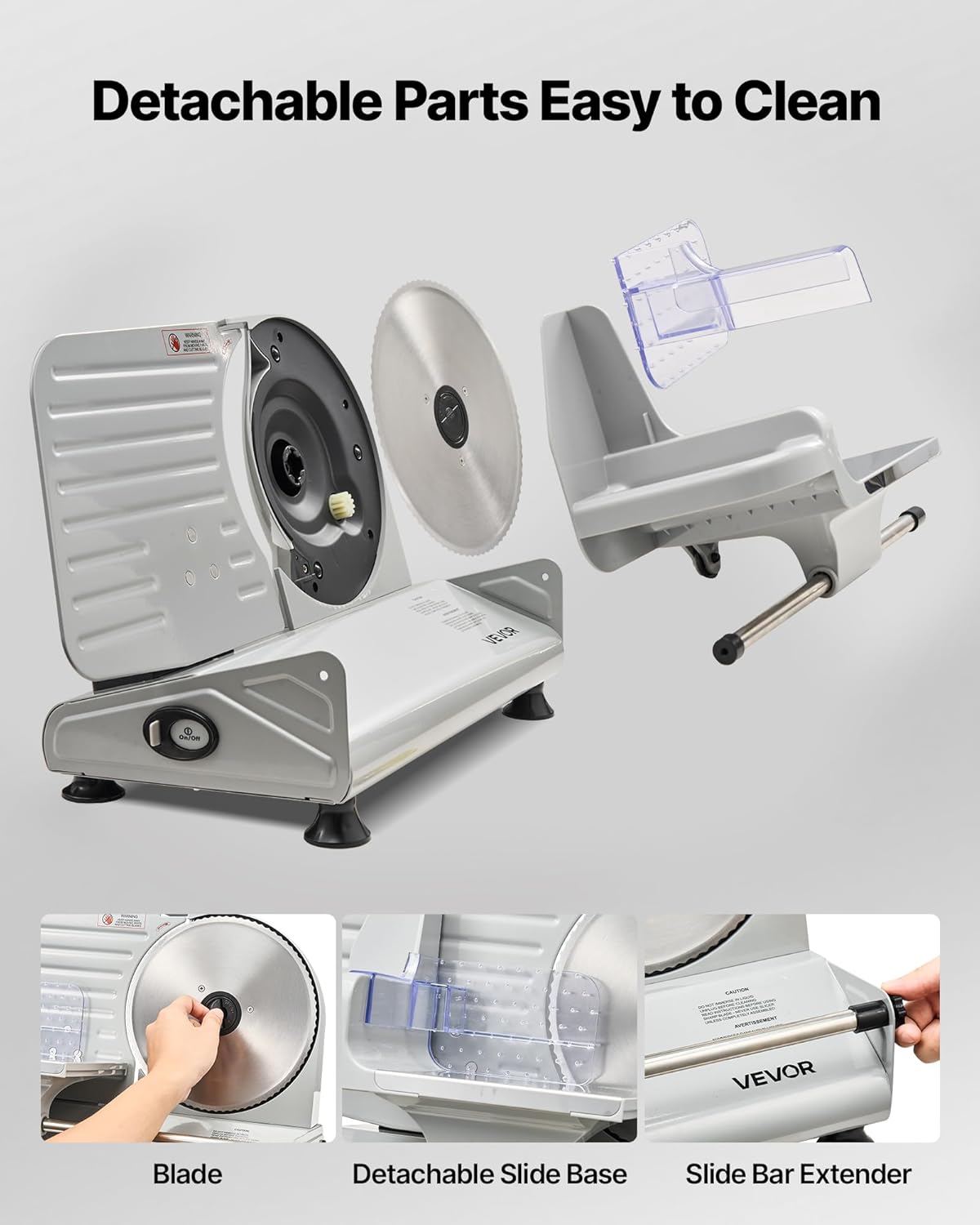 Commercial Meat Slicer, 10 inch Electric Food Slicer, 240W Frozen Meat Deli Slicer, Premium Chromium-plated Steel Blade Semi-Auto Meat Slicer For Commercial and Home use