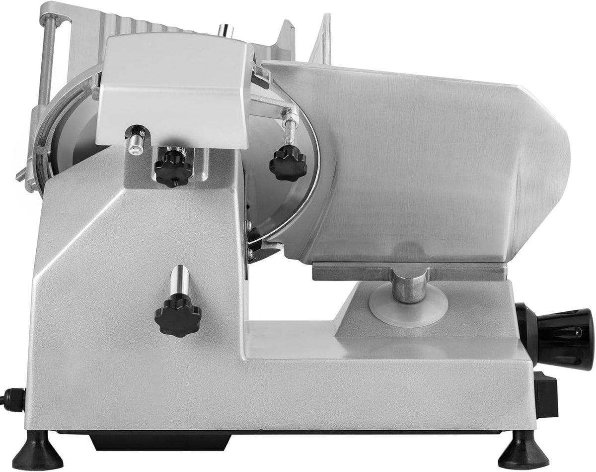 Commercial Meat Slicer, 10 inch Electric Food Slicer, 240W Frozen Meat Deli Slicer, Premium Chromium-plated Steel Blade Semi-Auto Meat Slicer For Commercial and Home use