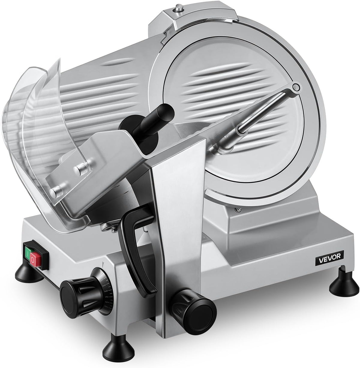 Commercial Meat Slicer, 10 inch Electric Food Slicer, 240W Frozen Meat Deli Slicer, Premium Chromium-plated Steel Blade Semi-Auto Meat Slicer For Commercial and Home use