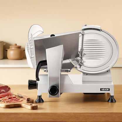 Commercial Meat Slicer, 10 inch Electric Food Slicer, 240W Frozen Meat Deli Slicer, Premium Chromium-plated Steel Blade Semi-Auto Meat Slicer For Commercial and Home use