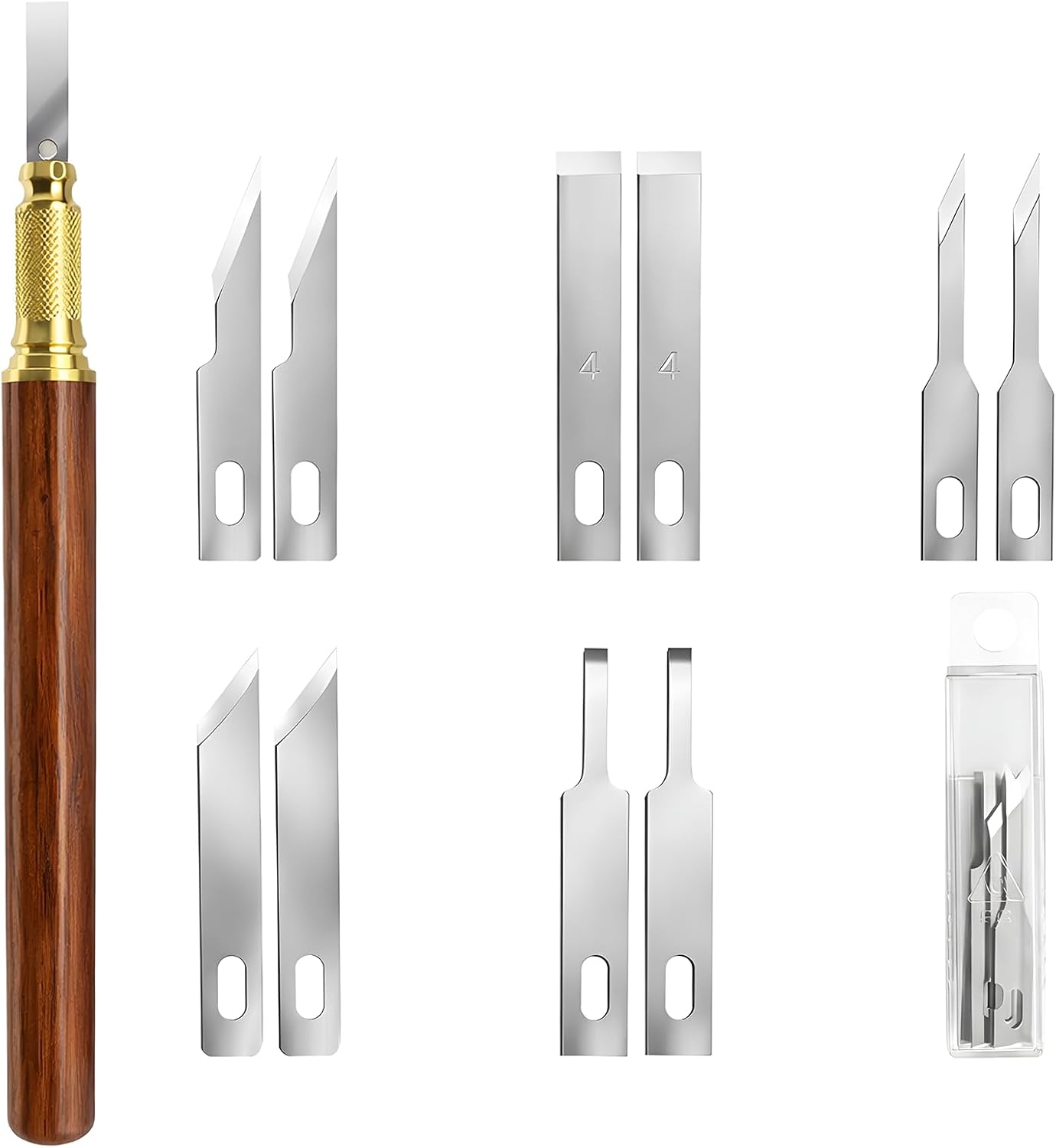 Wooden Handle Precision Craft Knife Set, Utility Exacto Knife Kit with 10PCS Blades Precision Hobby Knives Blades Set for Carving Modeling Scrapbooking Stencil And Art Projects