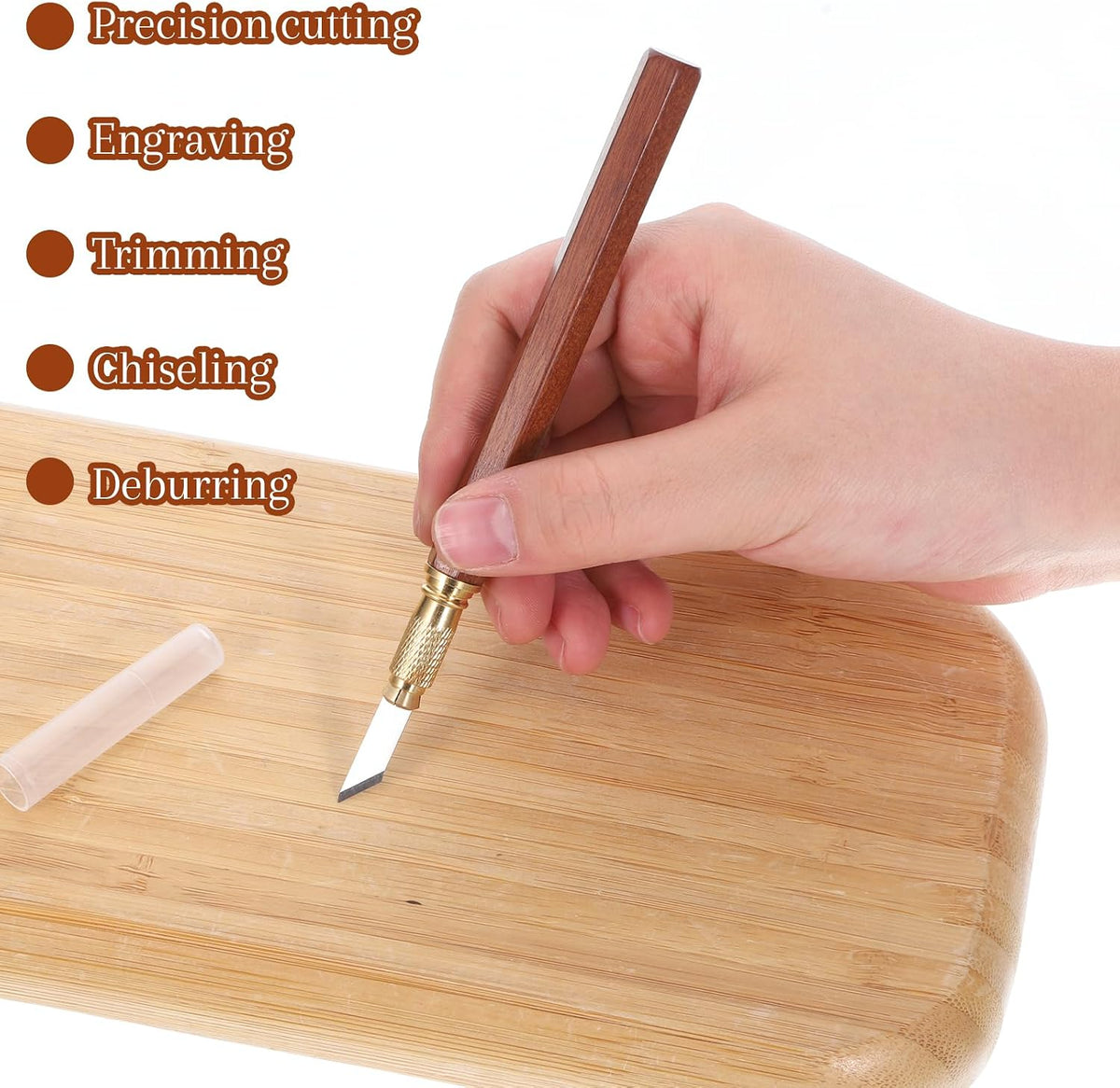 Wooden Handle Precision Craft Knife Set, Utility Exacto Knife Kit with 10PCS Blades Precision Hobby Knives Blades Set for Carving Modeling Scrapbooking Stencil And Art Projects