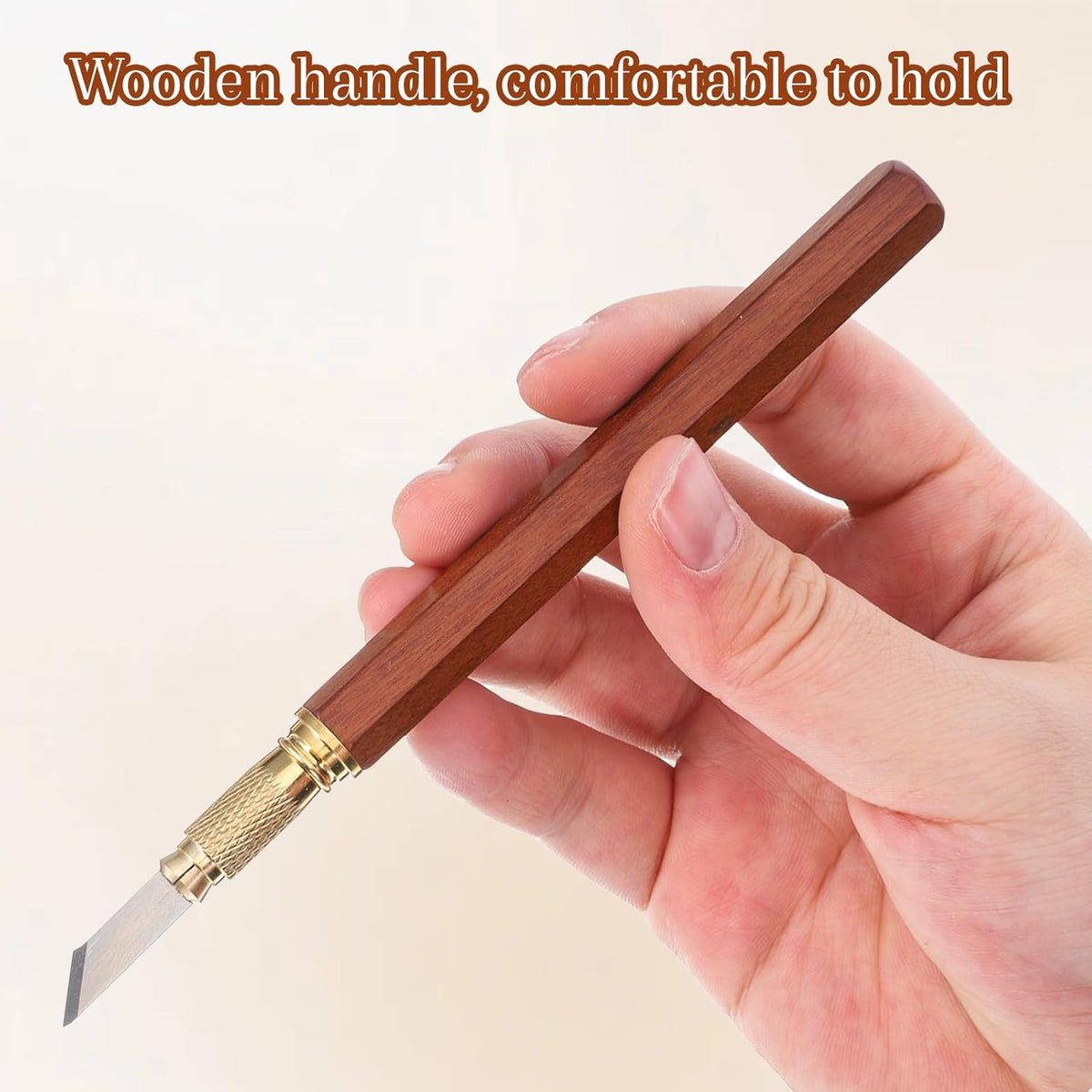Wooden Handle Precision Craft Knife Set, Utility Exacto Knife Kit with 10PCS Blades Precision Hobby Knives Blades Set for Carving Modeling Scrapbooking Stencil And Art Projects