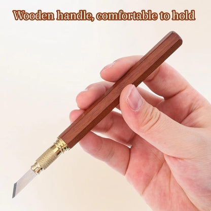 Wooden Handle Precision Craft Knife Set, Utility Exacto Knife Kit with 10PCS Blades Precision Hobby Knives Blades Set for Carving Modeling Scrapbooking Stencil And Art Projects