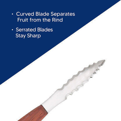 Kitchen Squirt Free Serrated Twin-Blade Grapefruit Sectioning Knife, Stainless Steel Blades