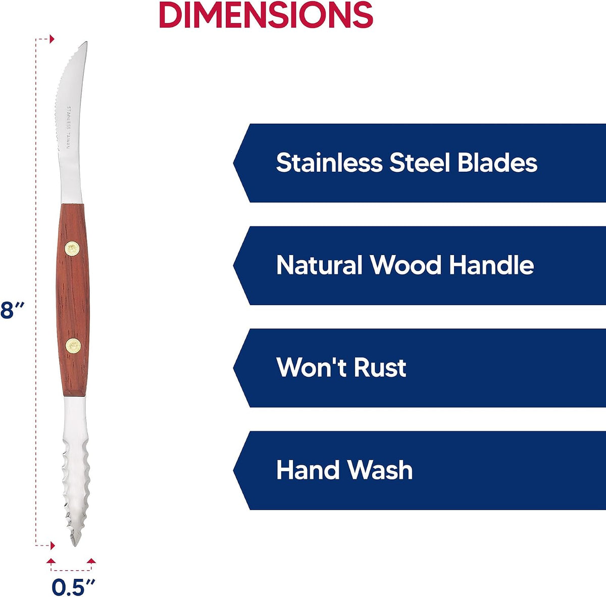 Kitchen Squirt Free Serrated Twin-Blade Grapefruit Sectioning Knife, Stainless Steel Blades