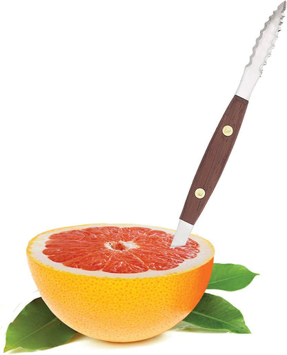 Kitchen Squirt Free Serrated Twin-Blade Grapefruit Sectioning Knife, Stainless Steel Blades