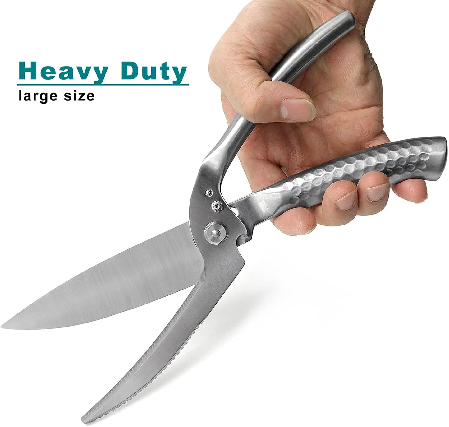 SGNEKOO Kitchen Scissors,Detachable Poultry Shears | Heavy Duty Stainless Steel All Purpose Kitchen Shears for Food, Meat, Herbs, Poultry,Non-Slip Handle（Silver）