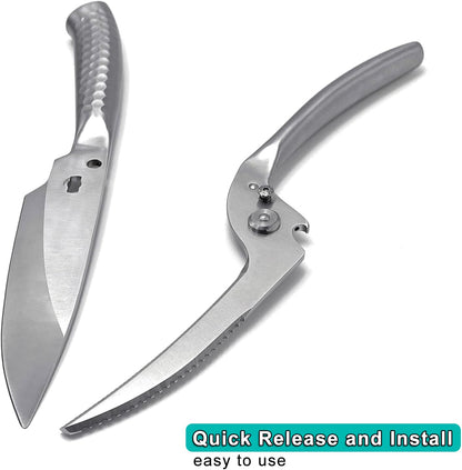 SGNEKOO Kitchen Scissors,Detachable Poultry Shears | Heavy Duty Stainless Steel All Purpose Kitchen Shears for Food, Meat, Herbs, Poultry,Non-Slip Handle（Silver）