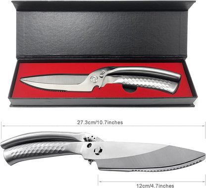 SGNEKOO Kitchen Scissors,Detachable Poultry Shears | Heavy Duty Stainless Steel All Purpose Kitchen Shears for Food, Meat, Herbs, Poultry,Non-Slip Handle（Silver）
