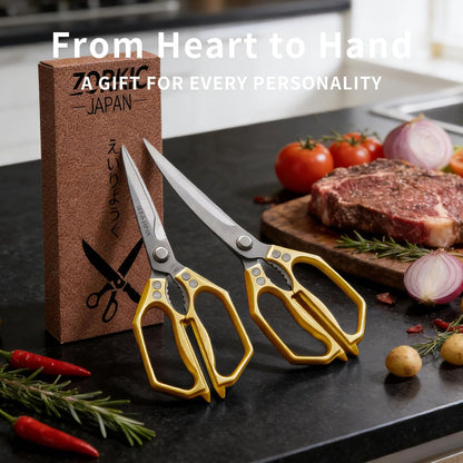 Kitchen Scissors - Kitchen Shears for Food, Sharp Meat Cutting Scissor, Heavy Duty Poultry Shear for Food, Japan Cooking Scissors, Chicken Shears Gifts for Men Women