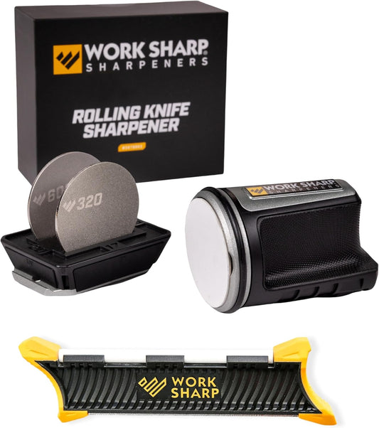 Rolling Knife Sharpener plus Portable Pocket and Hunting Knife Sharpener