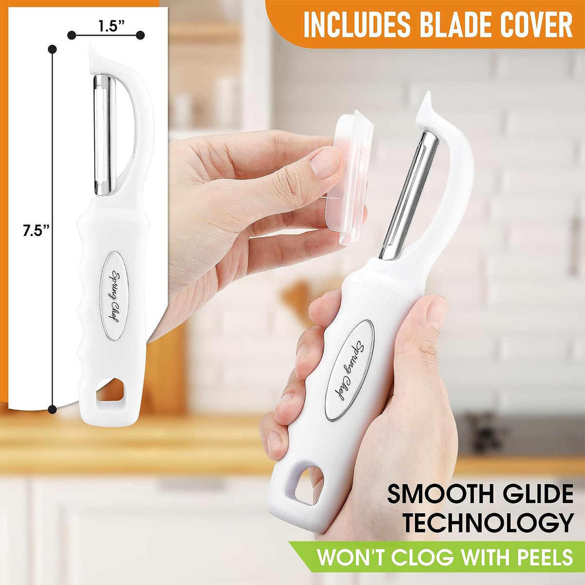 Swivel Vegetable Peeler for Kitchen w/Soft Grip Handle, Black | Premium Potato Peeler w/ Ultra Sharp Stainless Steel Blades, Multifunctional Veggie Peeler for Apple, Carrot, Cucumber, Fruit
