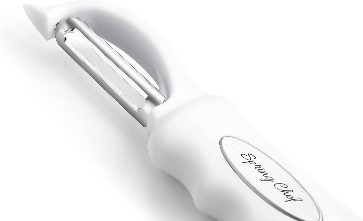 Swivel Vegetable Peeler for Kitchen w/Soft Grip Handle, Black | Premium Potato Peeler w/ Ultra Sharp Stainless Steel Blades, Multifunctional Veggie Peeler for Apple, Carrot, Cucumber, Fruit