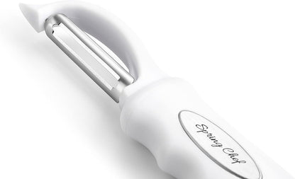 Swivel Vegetable Peeler for Kitchen w/Soft Grip Handle, Black | Premium Potato Peeler w/ Ultra Sharp Stainless Steel Blades, Multifunctional Veggie Peeler for Apple, Carrot, Cucumber, Fruit