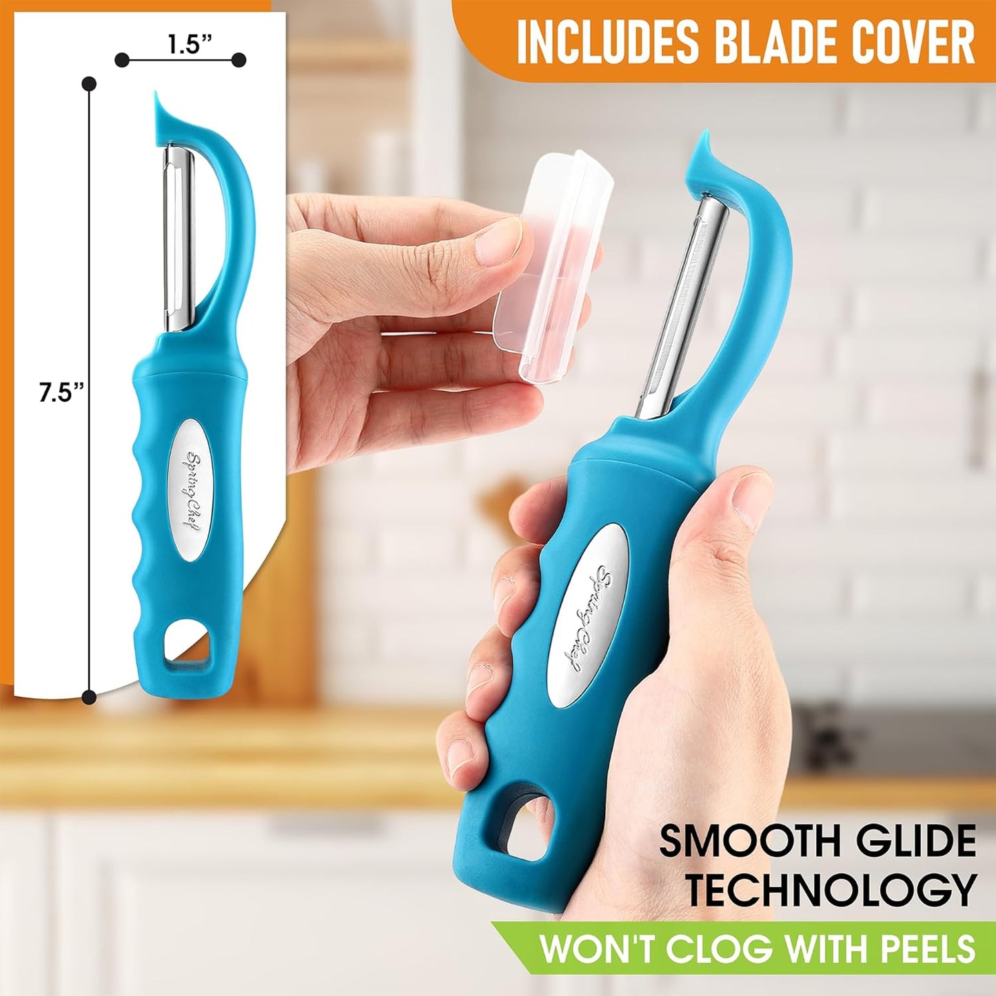 Swivel Vegetable Peeler for Kitchen w/Soft Grip Handle, Black | Premium Potato Peeler w/ Ultra Sharp Stainless Steel Blades, Multifunctional Veggie Peeler for Apple, Carrot, Cucumber, Fruit