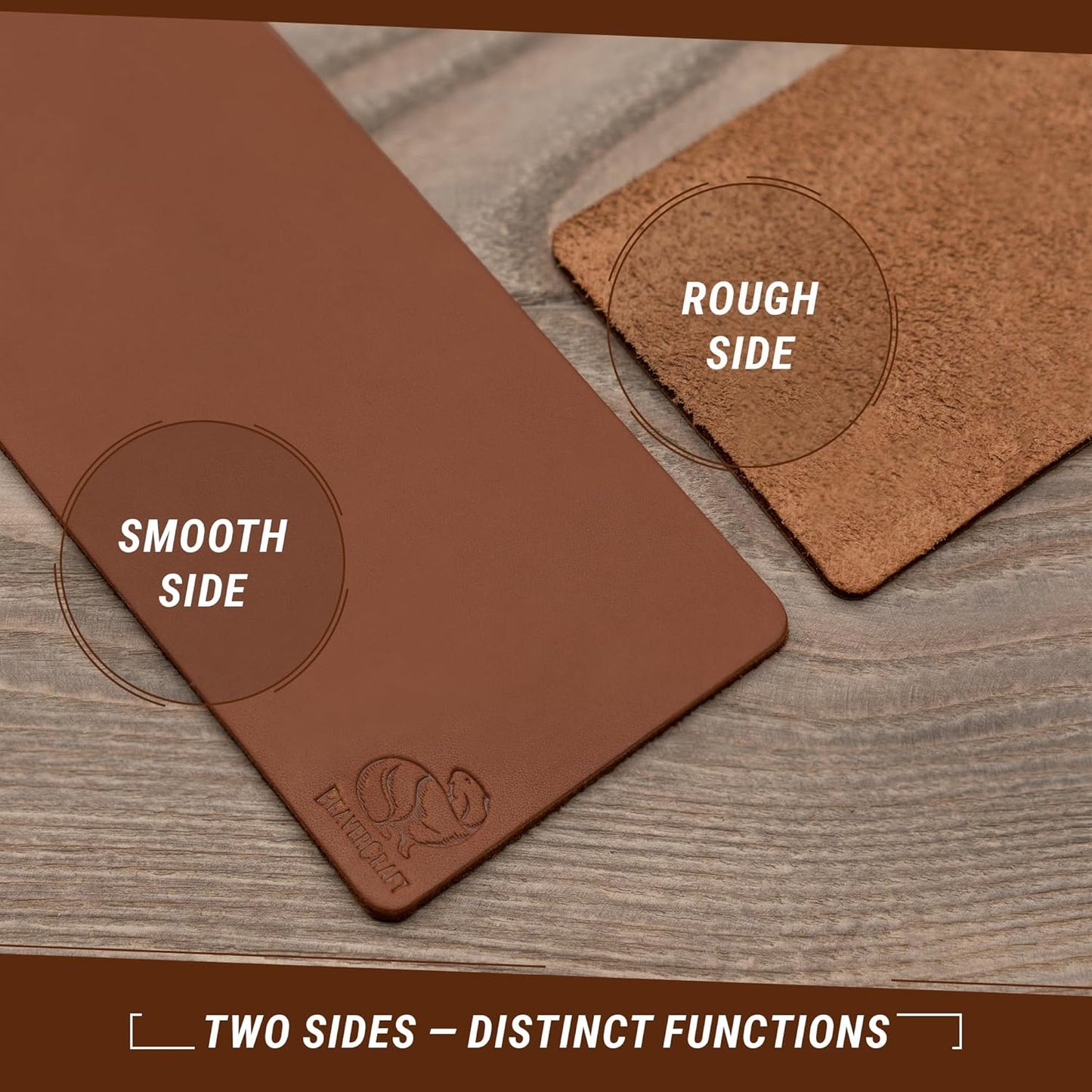 Leather Strop Kit for Knife Sharpening - Knife Strop Block 8" x 3" - Stropping Leather Kit LS2P11 with Green-Gray & White Polishing Compound - Knives Sharpener and Buffing Compounds