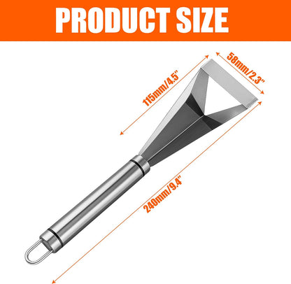 Fruit Carving Knife Stainless Steel Vegetable Cutter Tools – Silver Triangular Shape DIY Knives for Home Kitchen Platter Tray Decoration, Utility Pumpkin Kit Food Cutting Engraving V Channel Blades