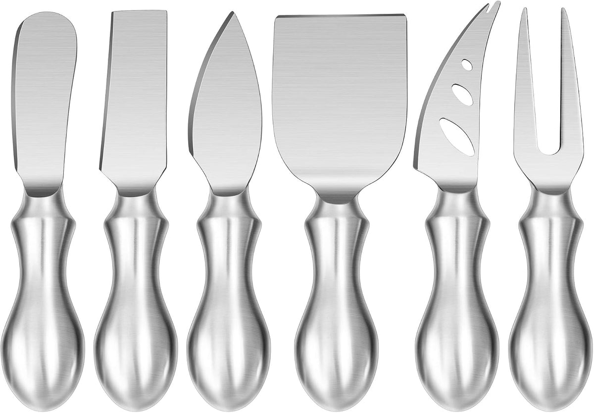 Cheese Knife Set, 6-Piece Stainless Steel Knives for Charcuterie, Gift for Wedding Housewarming Christmas