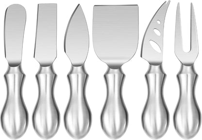 Cheese Knife Set, 6-Piece Stainless Steel Knives for Charcuterie, Gift for Wedding Housewarming Christmas