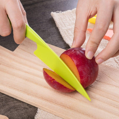 8 Pcs Kid Cooking Kitchen Knife Set, Plastic Serrated Edges Children's Safe Chef Nylon Knives for Cutting Fruit Bread Cake Salad Lettuce Kids Cooking Supply(Multi Colors Square Knife)