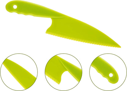 8 Pcs Kid Cooking Kitchen Knife Set, Plastic Serrated Edges Children's Safe Chef Nylon Knives for Cutting Fruit Bread Cake Salad Lettuce Kids Cooking Supply(Multi Colors Square Knife)