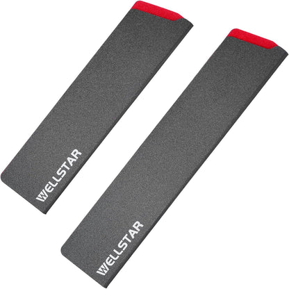 Knife Edge Guards Set, 2 Piece Universal Blade Covers, BPA Free ABS Protective Blade Sheaths, Non-Scratch Felt Lining Kitchen Knives Covers (Knives not included)