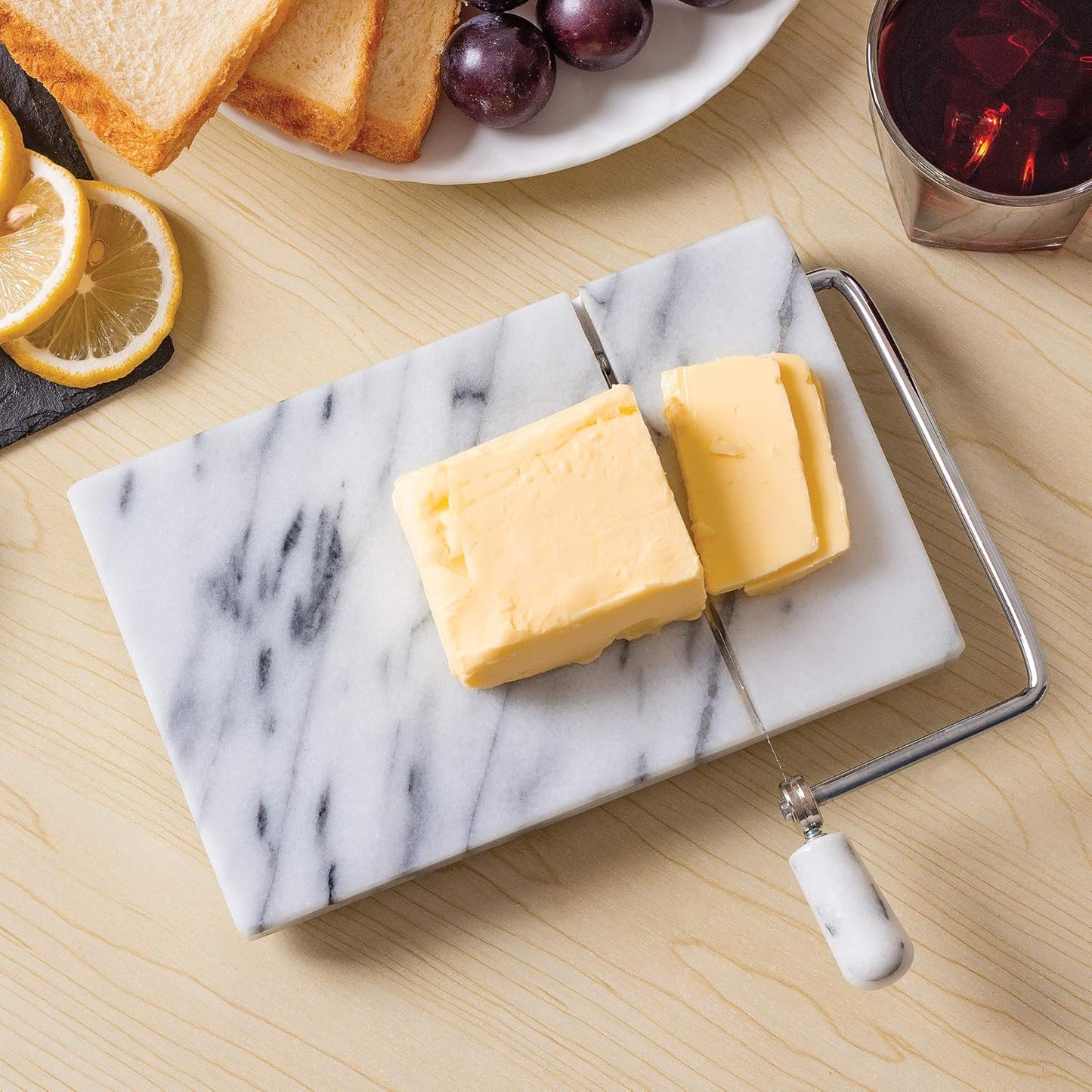 3841COM Fox Run 3841 Marble Cheese Slicer, White
