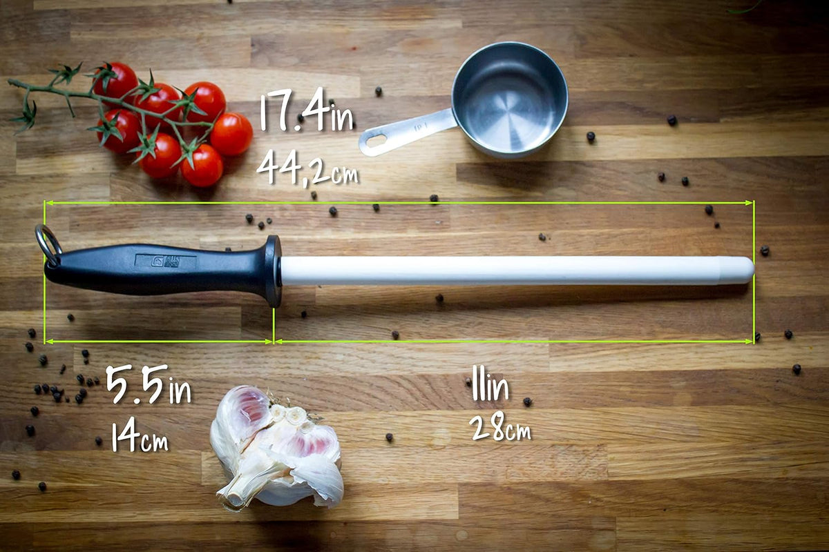 Green Elephant Ceramic Honing Rod for Kitchen Knives, 11-Inch Fine 1500 Grit Shatterproof & Durable Ceramic Sharpening Rod for Professional Chefs & Home Cooks