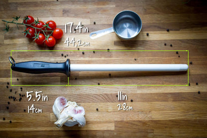Green Elephant Ceramic Honing Rod for Kitchen Knives, 11-Inch Fine 1500 Grit Shatterproof & Durable Ceramic Sharpening Rod for Professional Chefs & Home Cooks